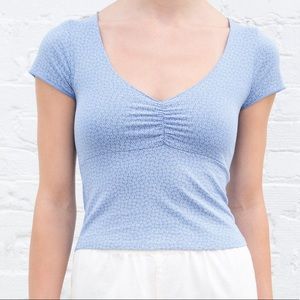 Brandy Melville Gina Top Light Blue Floral